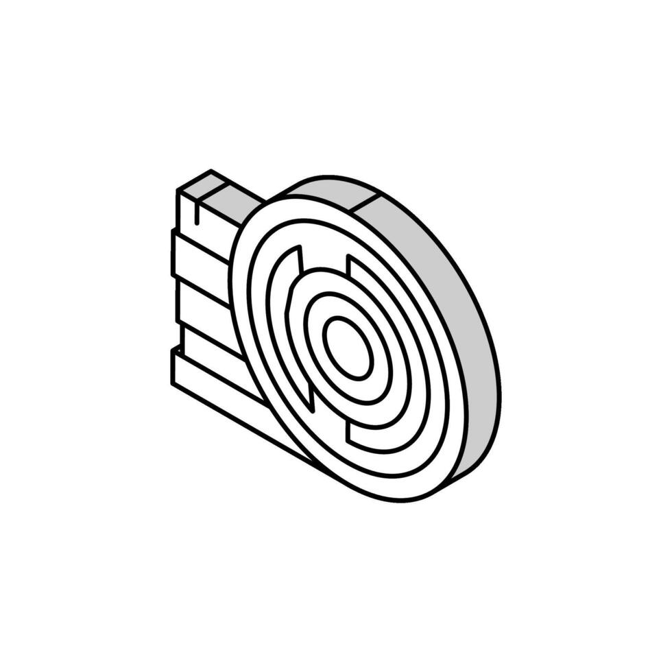 runden Holz isometrisch Symbol Vektor Illustration