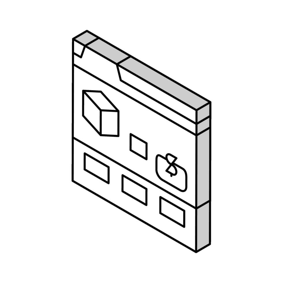 Verkauf Seite isometrisch Symbol Vektor Illustration