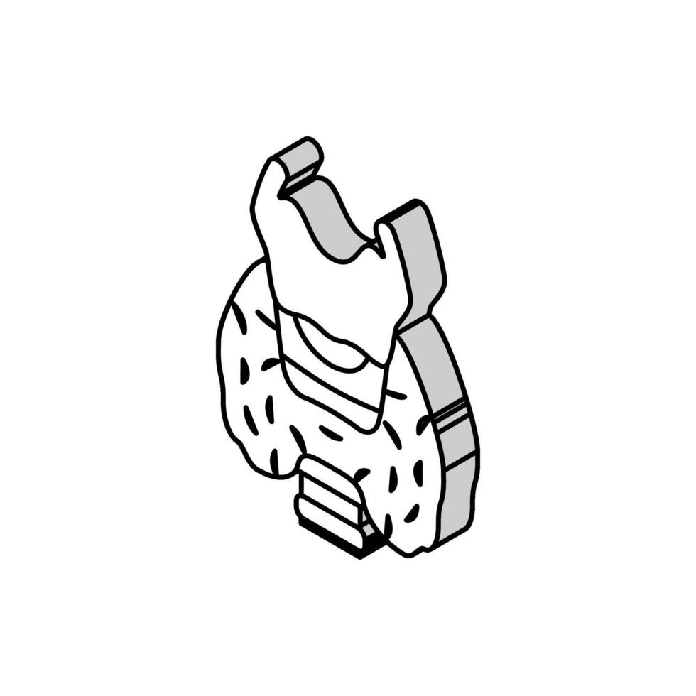 Schilddrüse Mensch Organ isometrisch Symbol Vektor Illustration