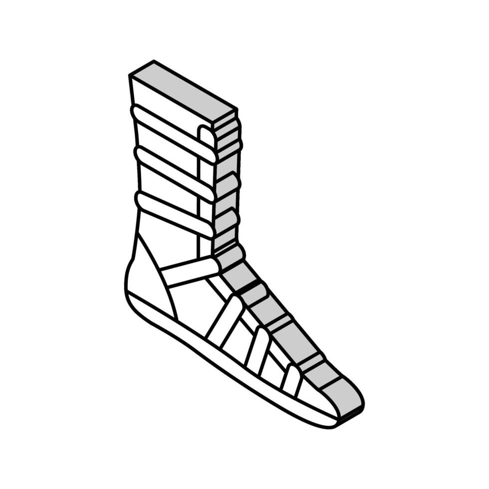 krigare sko gammal rom isometrisk ikon vektor illustration