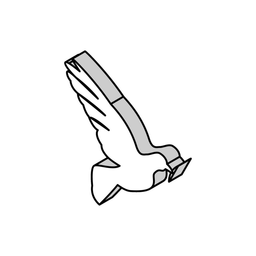 Taube Vogel Christentum isometrisch Symbol Vektor Illustration