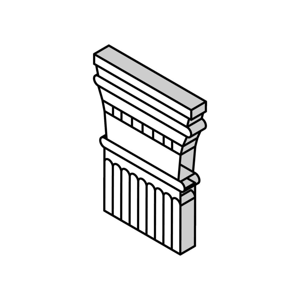 Säule uralt Rom isometrisch Symbol Vektor Illustration