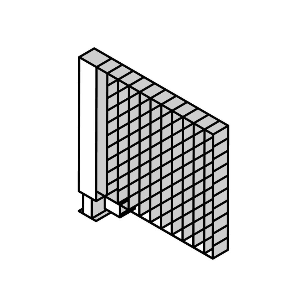 Netz Tennis Zubehörteil isometrisch Symbol Vektor Illustration