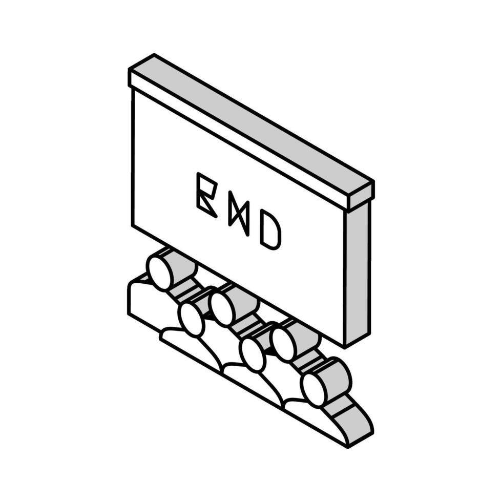 Film Ende im Kino isometrisch Symbol Vektor Illustration