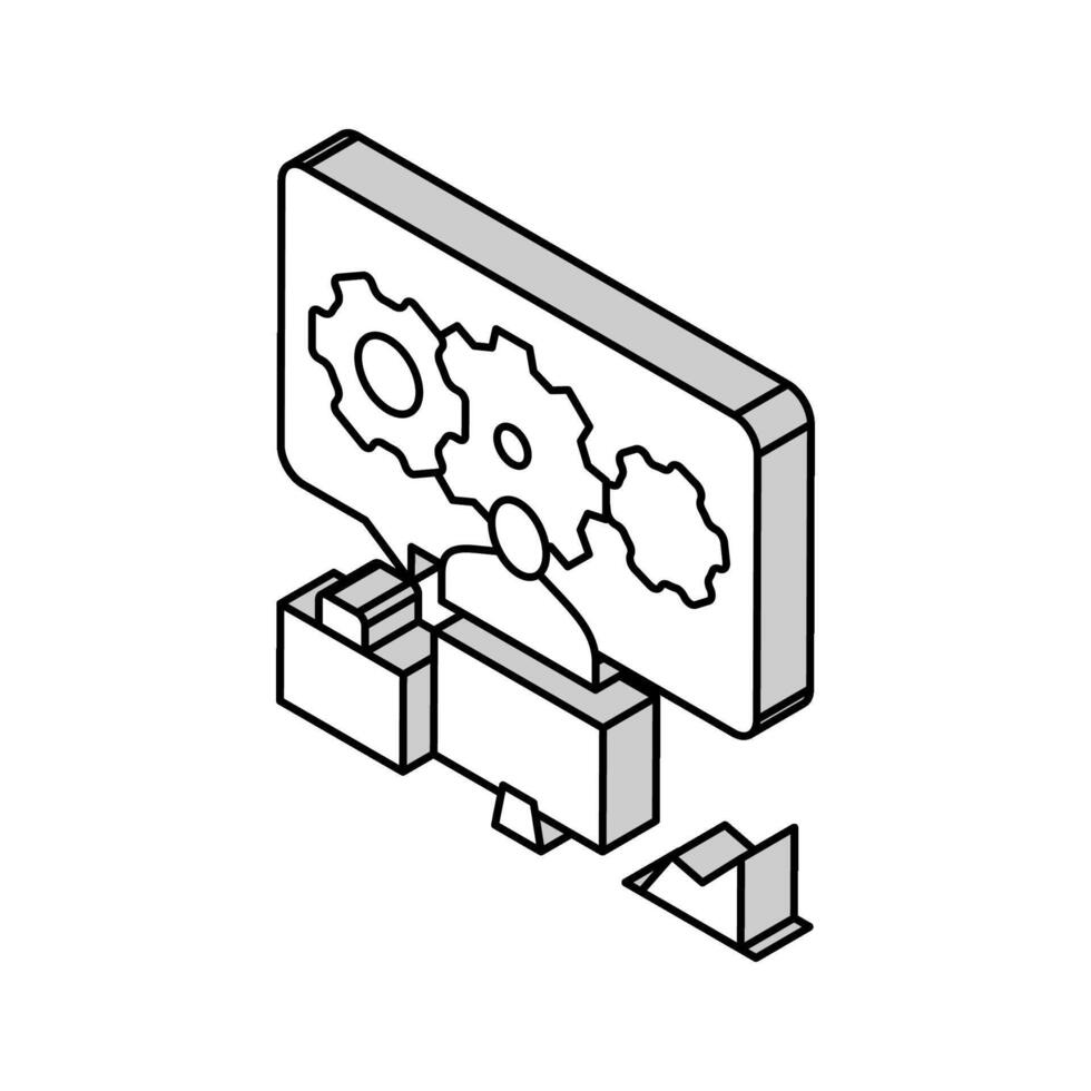 redskap arbetssätt bearbeta isometrisk ikon vektor illustration