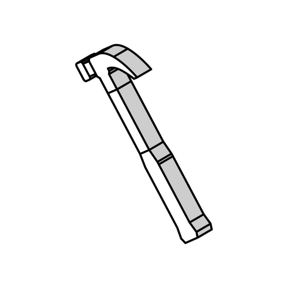 klo hammare verktyg isometrisk ikon vektor illustration