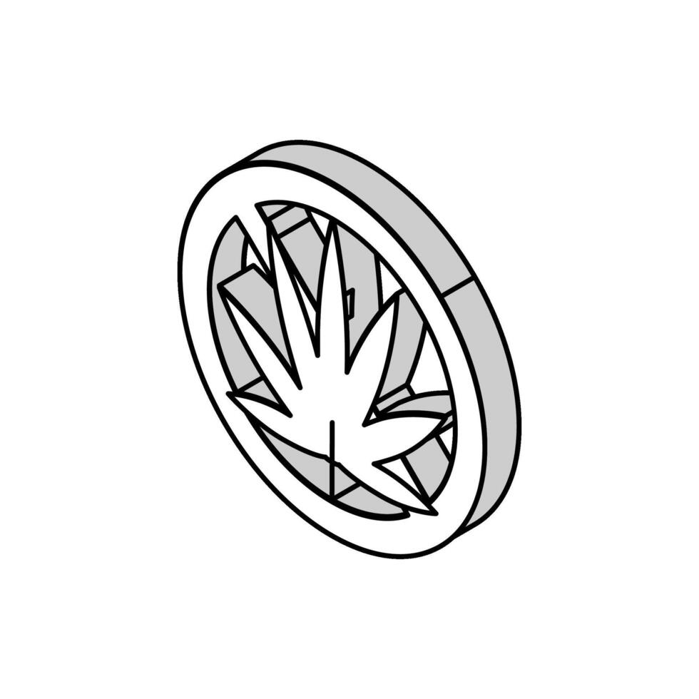 Marihuana Droge Sucht isometrisch Symbol Vektor Illustration