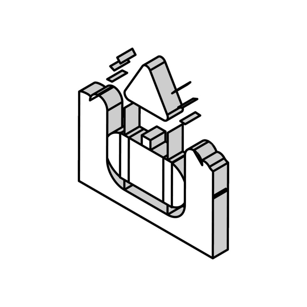 unter Tage Lager Panzer Entfernung isometrisch Symbol Vektor Illustration