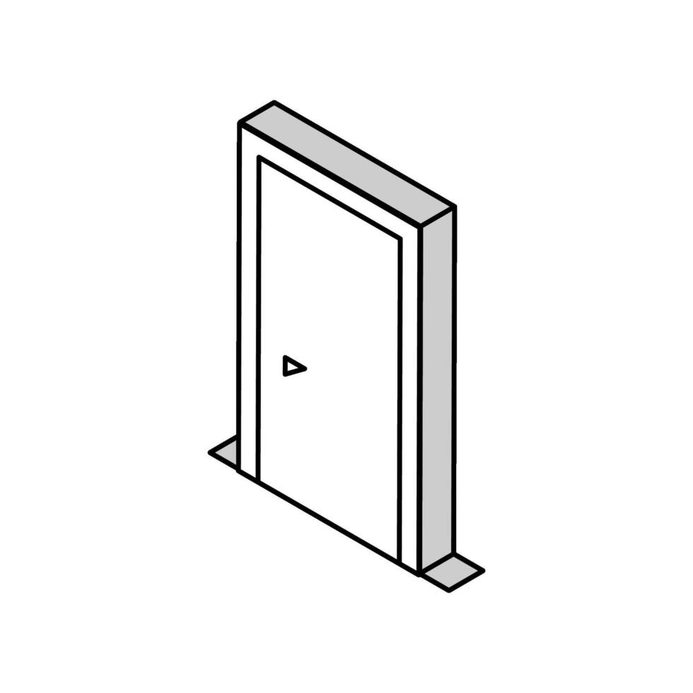 glas dörr isometrisk ikon vektor illustration