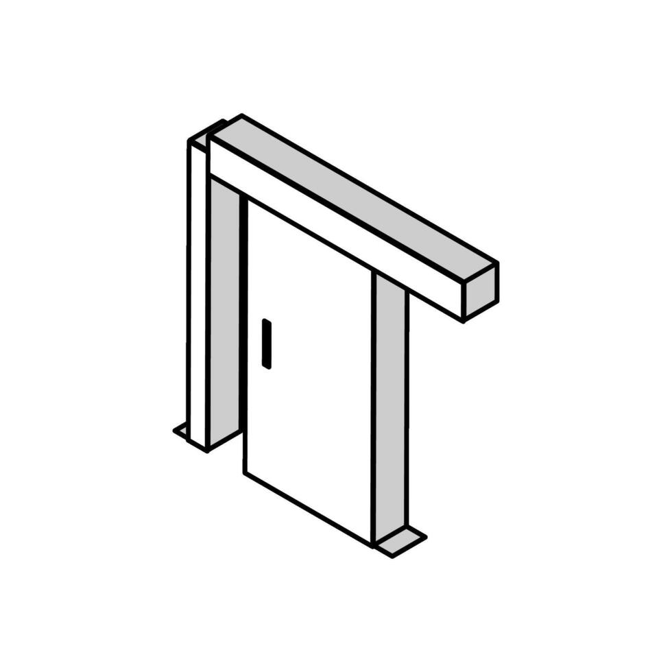 glidning dörr isometrisk ikon vektor illustration
