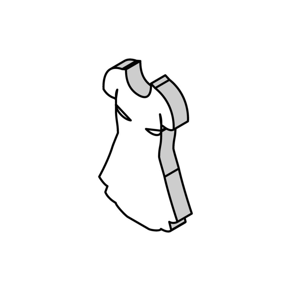 klänning kvinnor kläder isometrisk ikon vektor illustration
