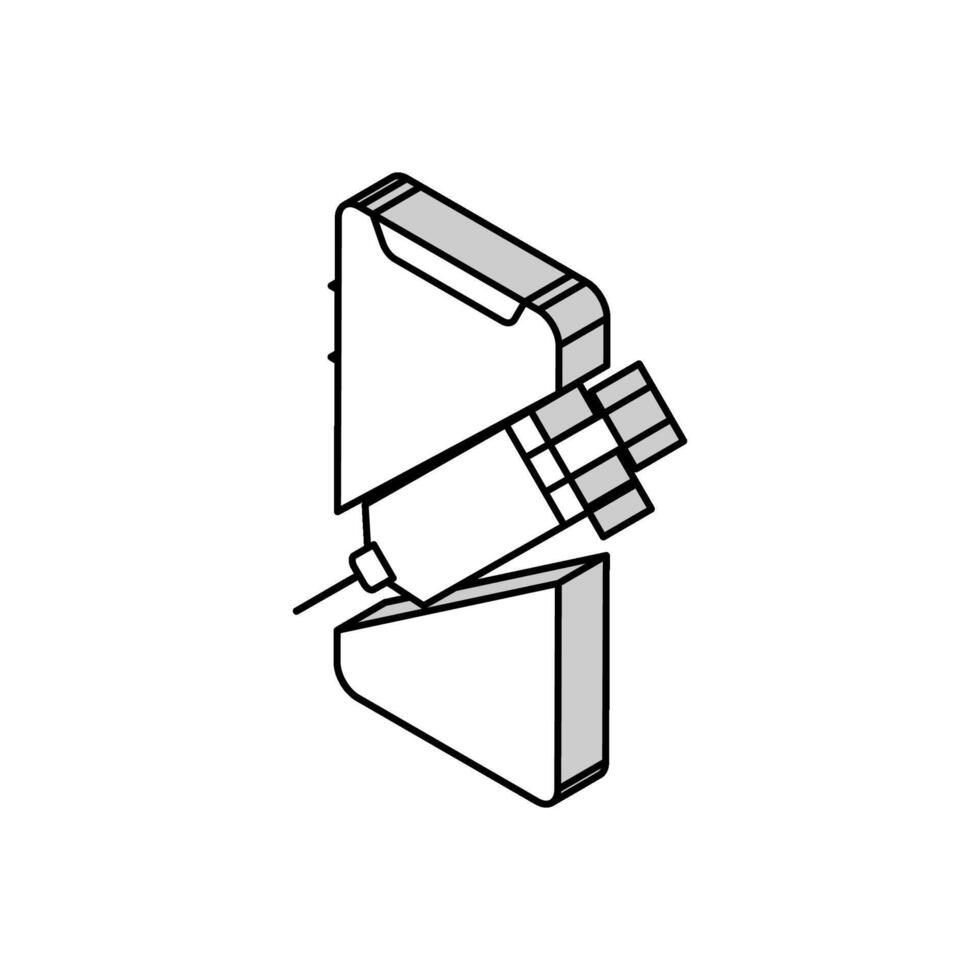 spruta och mobil telefon isometrisk ikon vektor illustration