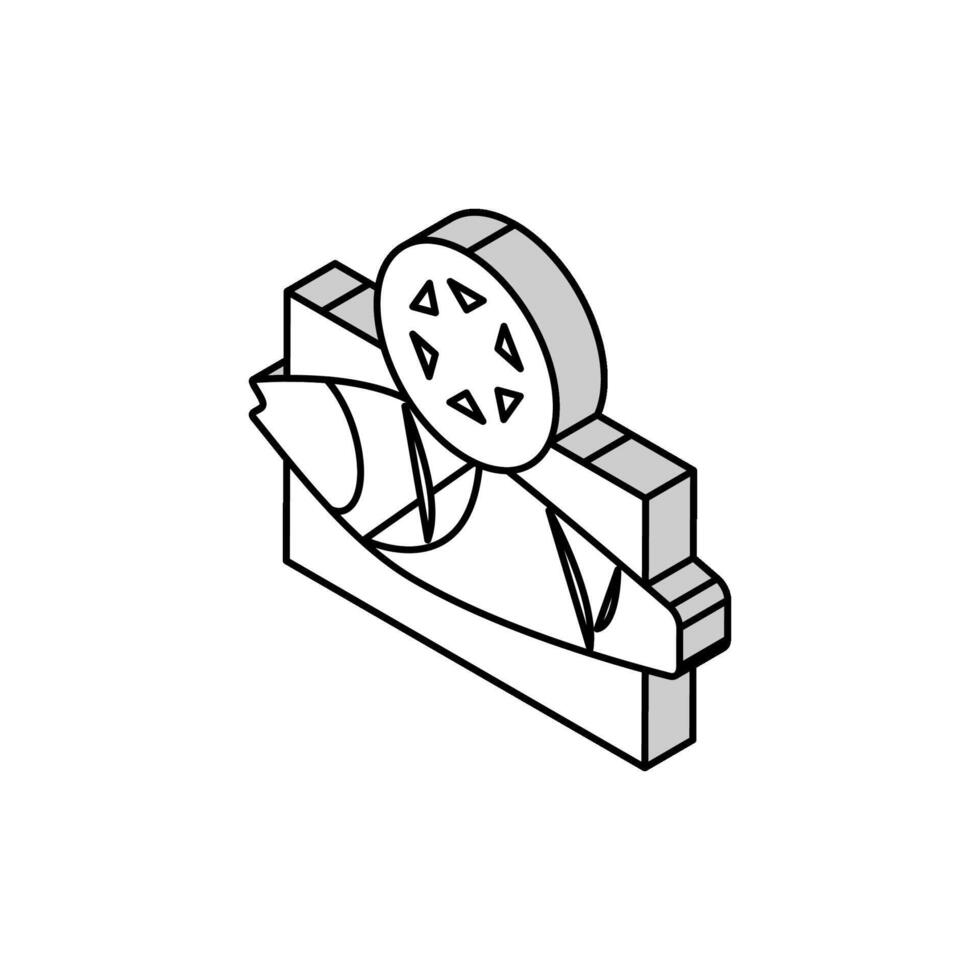 frysta tonfisk isometrisk ikon vektor illustration