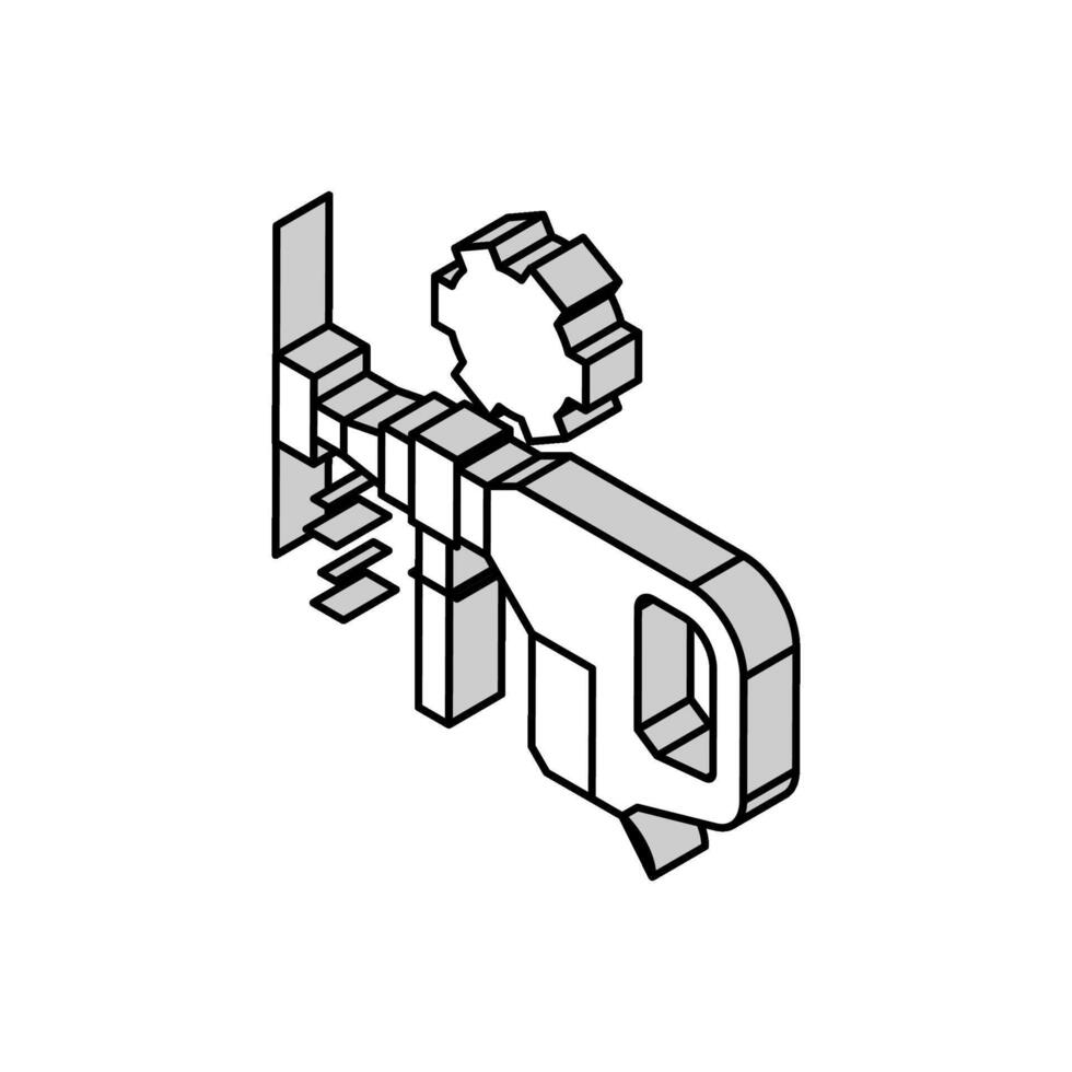 Mauer Chipping isometrisch Symbol Vektor Illustration