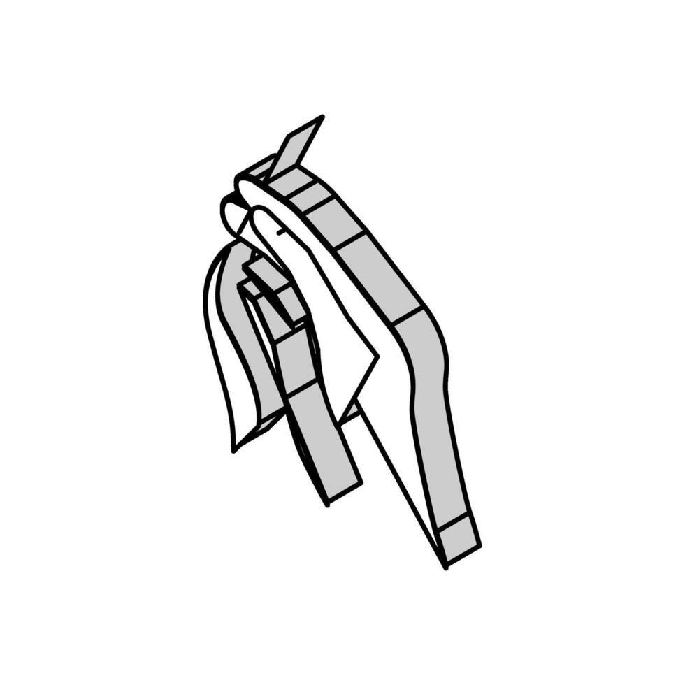 sömnad hand innehav nål med tråd isometrisk ikon vektor illustration