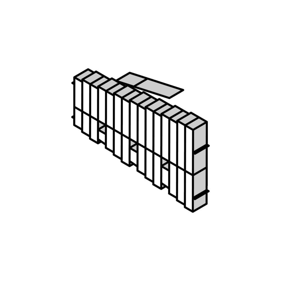 xylofon spela musiker instrument isometrisk ikon vektor illustration