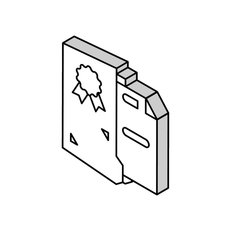 Patent Produkt oder Idee dokumentieren isometrisch Symbol Vektor Illustration