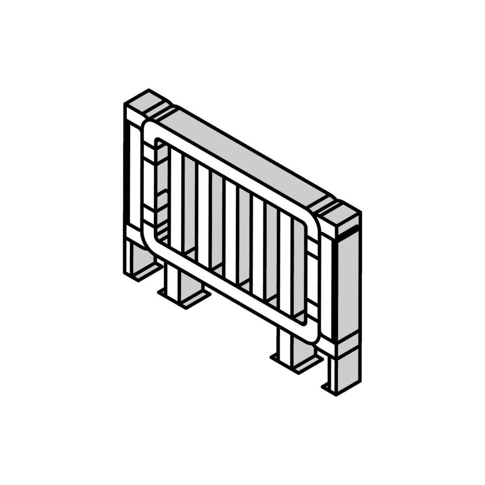 Zaun von Musik- Konzert isometrisch Symbol Vektor Illustration