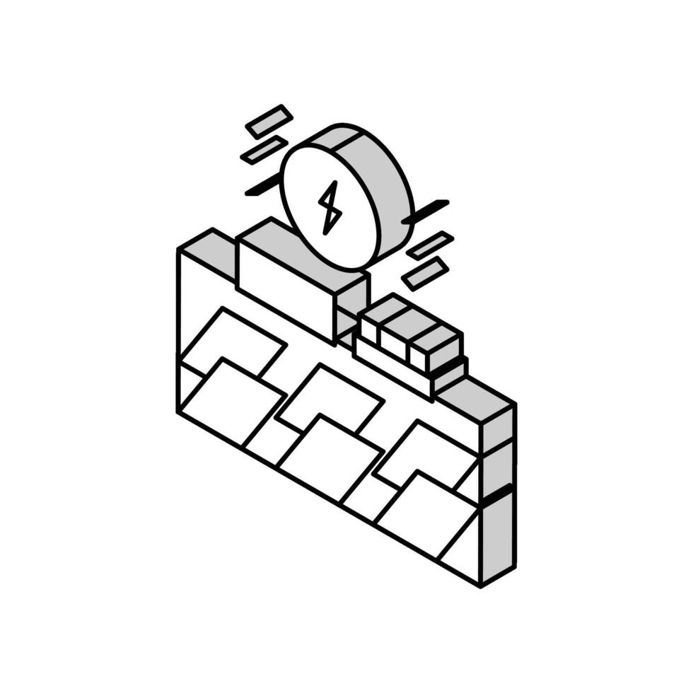 sol- elektricitet panel isometrisk ikon vektor illustration