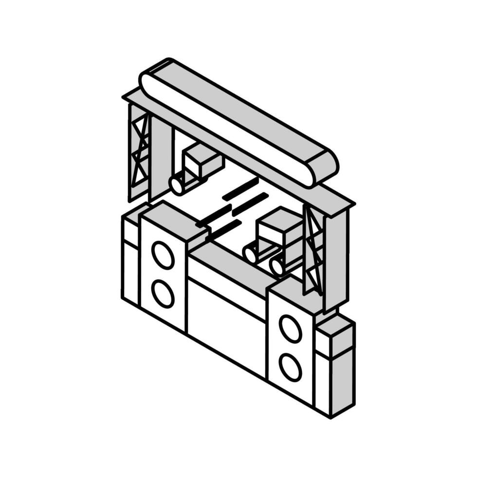 Bühne zum Musik- Konzert isometrisch Symbol Vektor Illustration