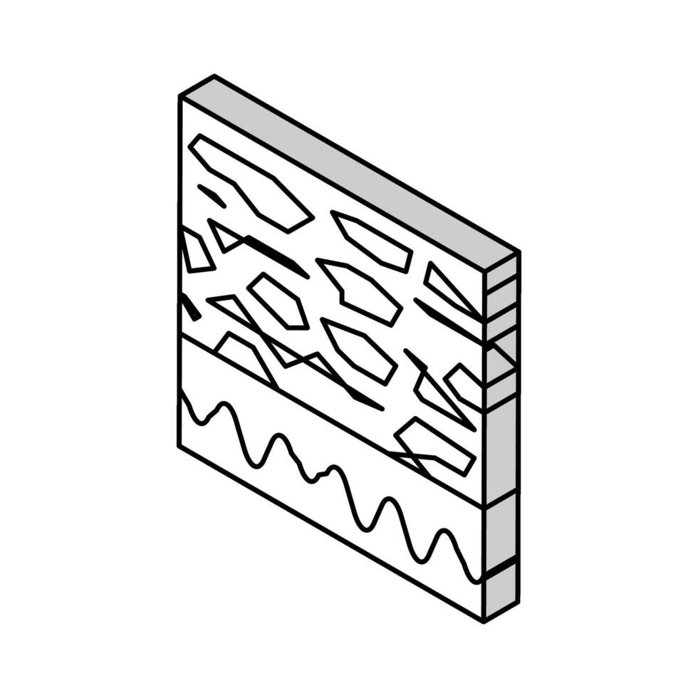 fjällig hud isometrisk ikon vektor illustration