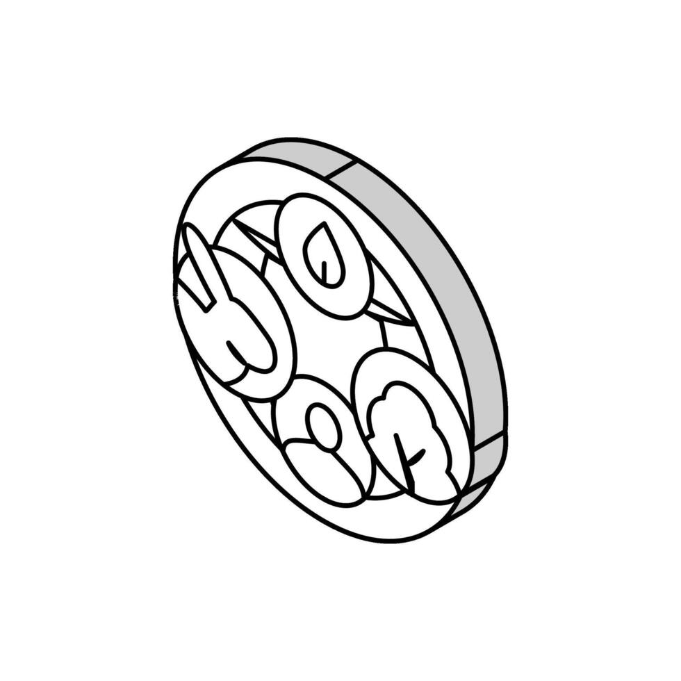 Ökosystem Ökologie isometrisch Symbol Vektor Illustration