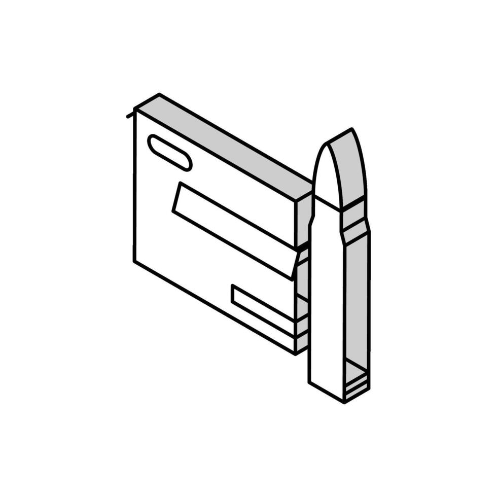 Zentralfeuer Gewehr Munition isometrisch Symbol Vektor Illustration