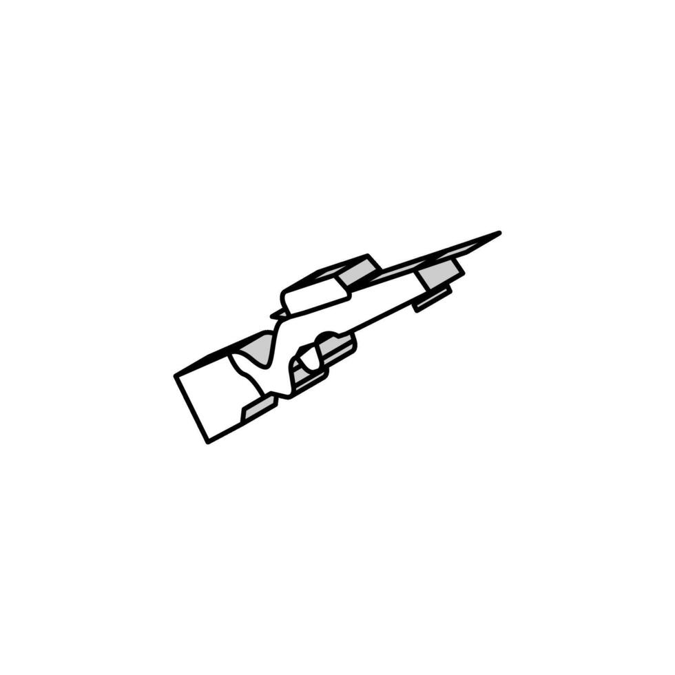 Randfeuer Pistole isometrisch Symbol Vektor Illustration
