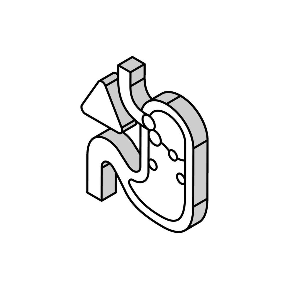 Magen- Rückfluss isometrisch Symbol Vektor Illustration