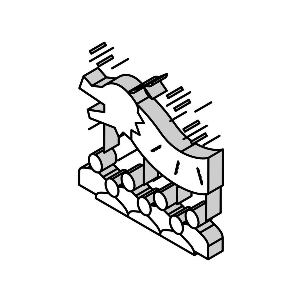 asiatisch festlich Parade isometrisch Symbol Vektor Illustration