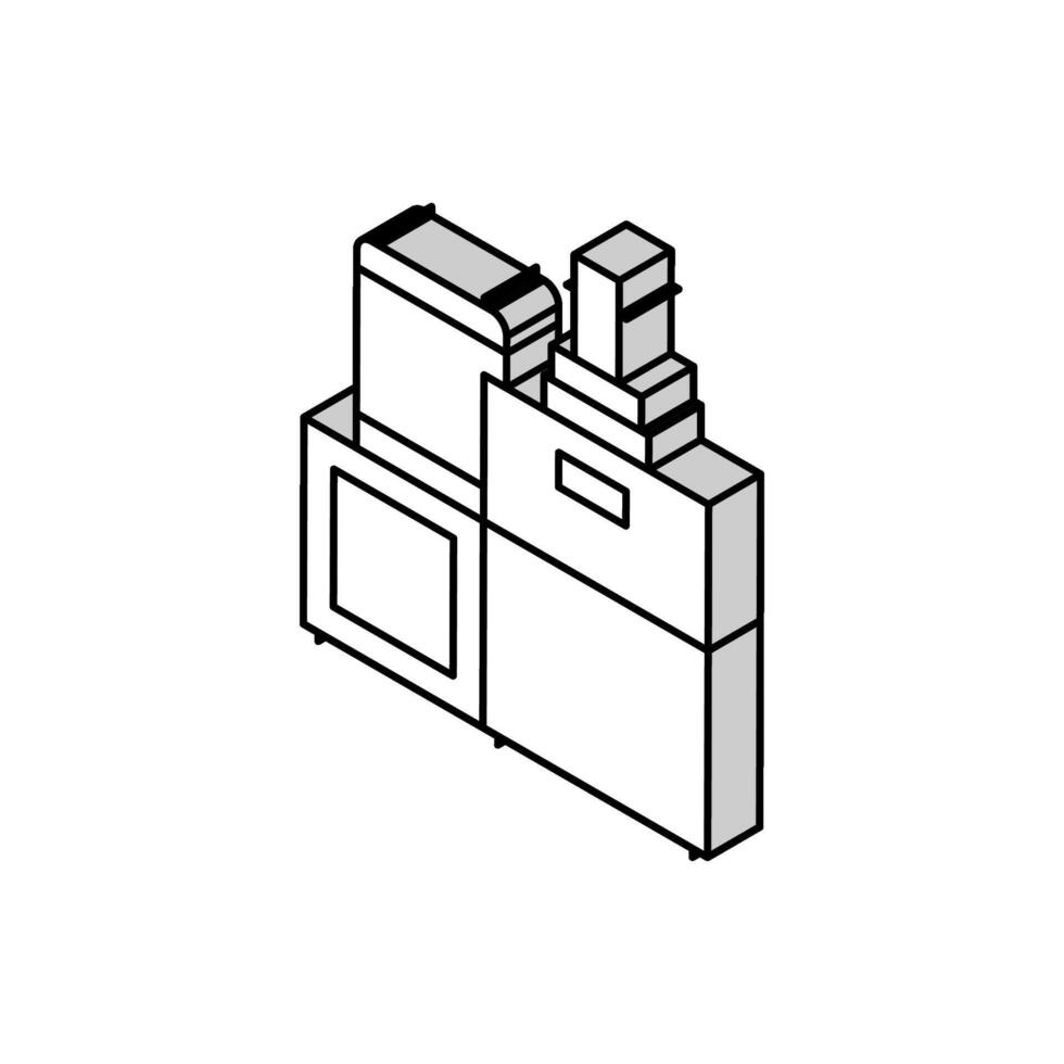 Schokolade Industrie Maschine isometrisch Symbol Vektor Illustration