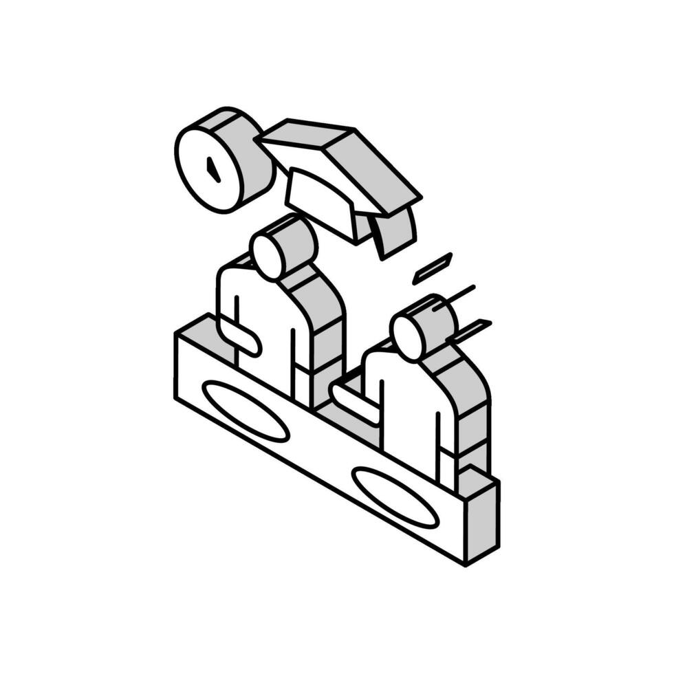 studerande jobb isometrisk ikon vektor illustration