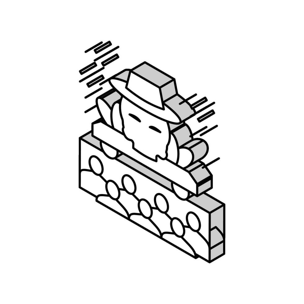 dag av död- celebrative parad isometrisk ikon vektor illustration