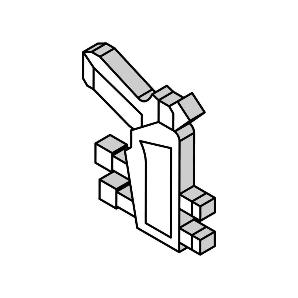 Gewehr Halfter isometrisch Symbol Vektor Illustration