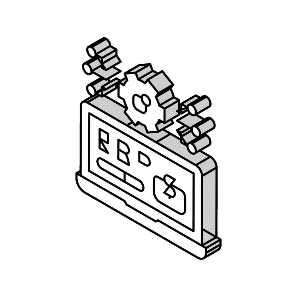 erp Digital Geschäft isometrisch Symbol Vektor Illustration