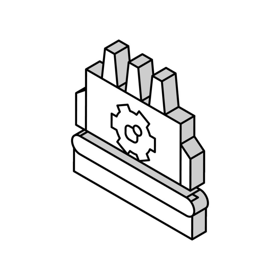 Herstellung erp wird bearbeitet isometrisch Symbol Vektor Illustration