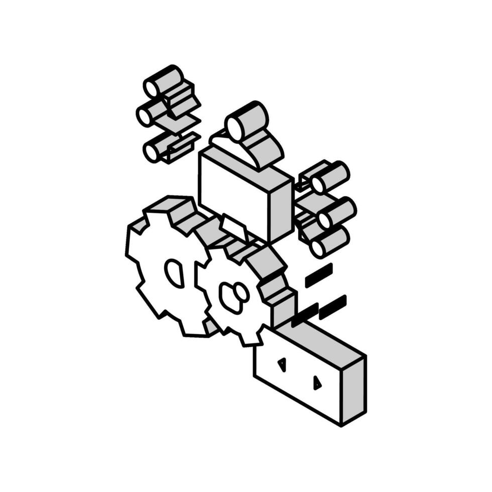 Entwicklung erp Software isometrisch Symbol Vektor Illustration