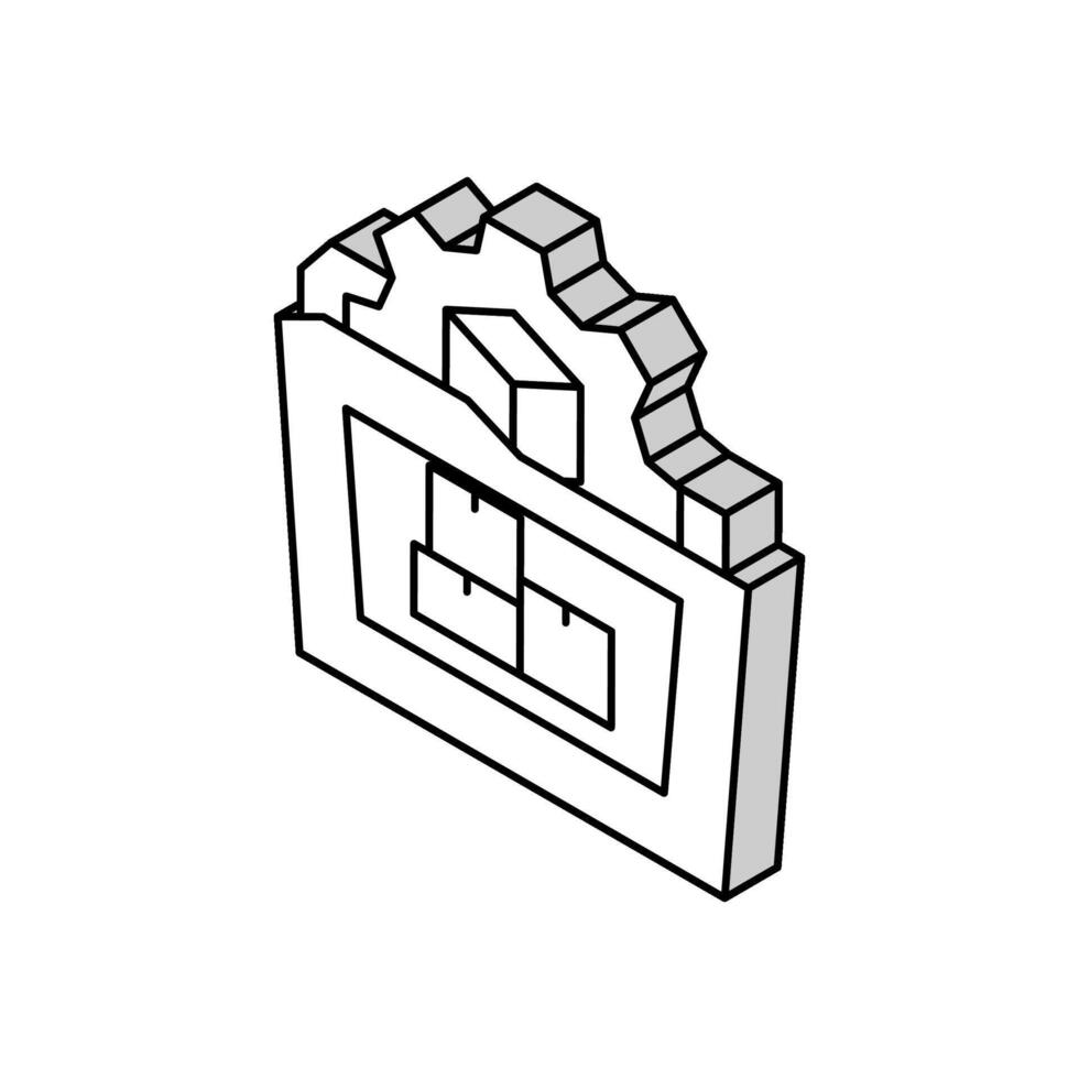 Ressource zum Geschäft Prozess isometrisch Symbol Vektor Illustration