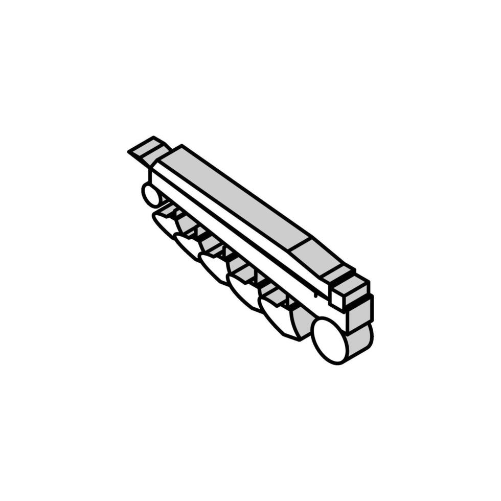 Samen bohren Ackerland Maschine isometrisch Symbol Vektor Illustration