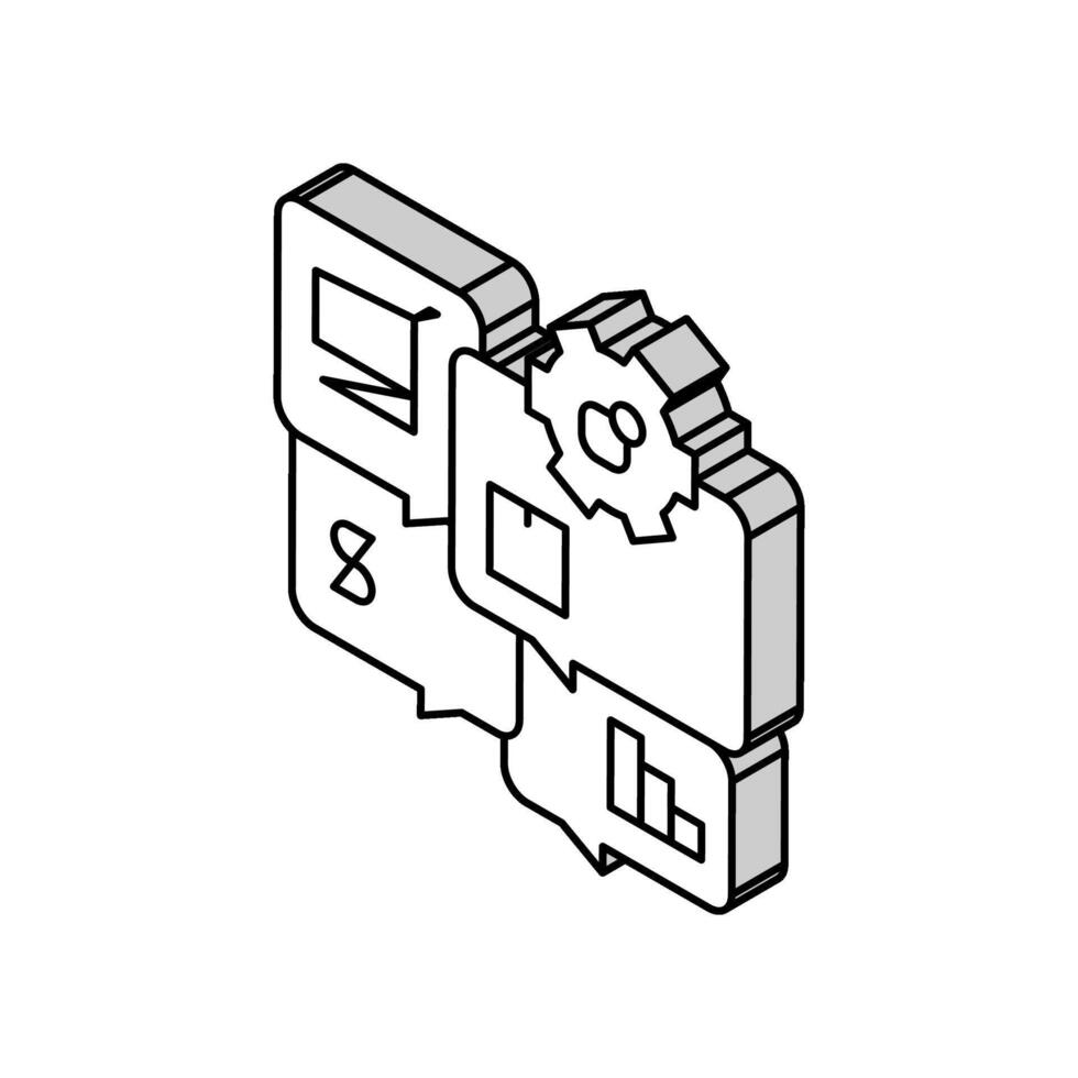 försäljning eRP isometrisk ikon vektor illustration