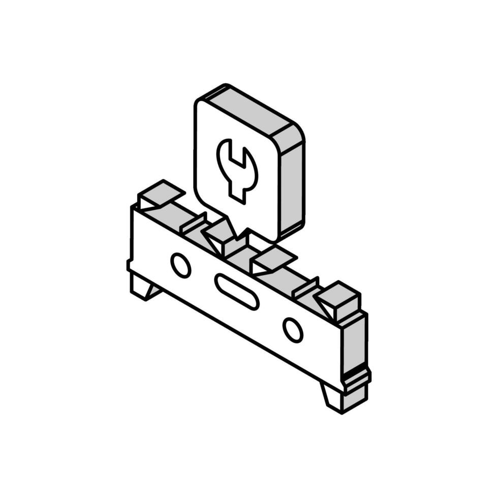 Herd Küche Reparatur isometrisch Symbol Vektor Illustration