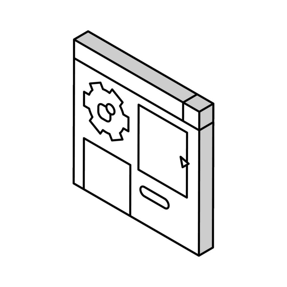 Ansökan eRP isometrisk ikon vektor illustration