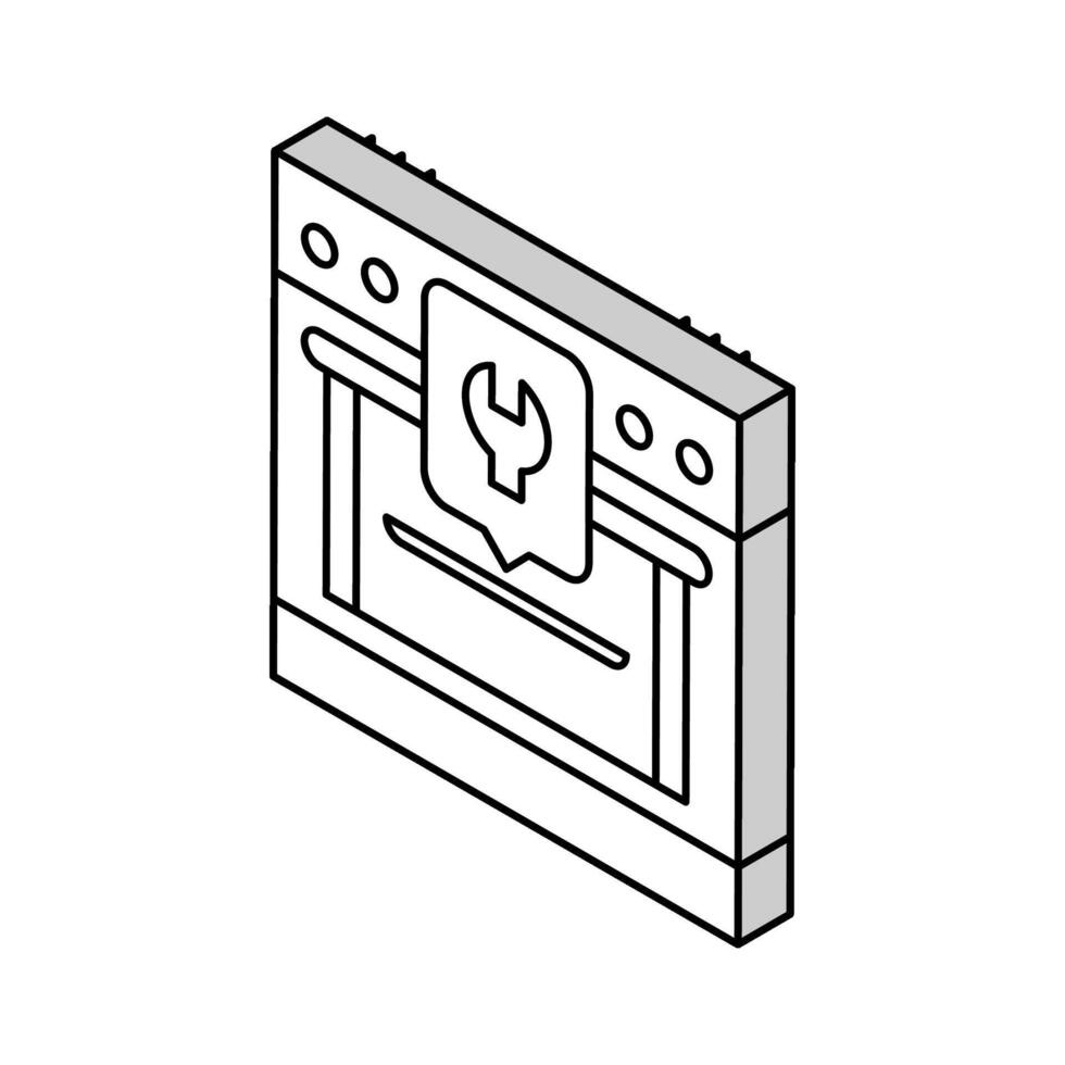 gas räckvidd reparera isometrisk ikon vektor illustration