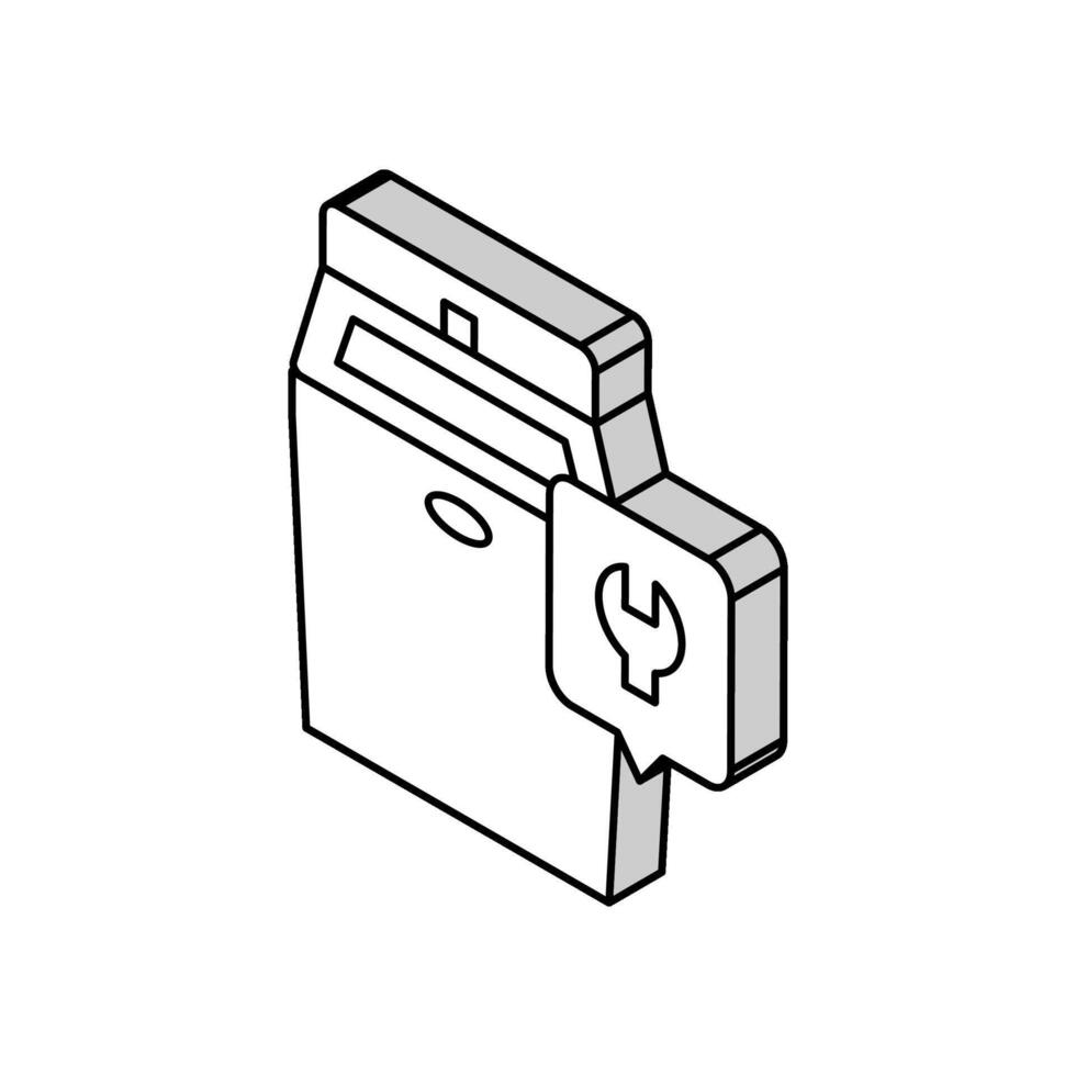 Eis Hersteller Reparatur isometrisch Symbol Vektor Illustration