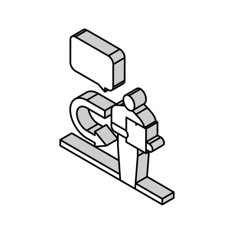 Rückkehr Paket isometrisch Symbol Vektor Illustration