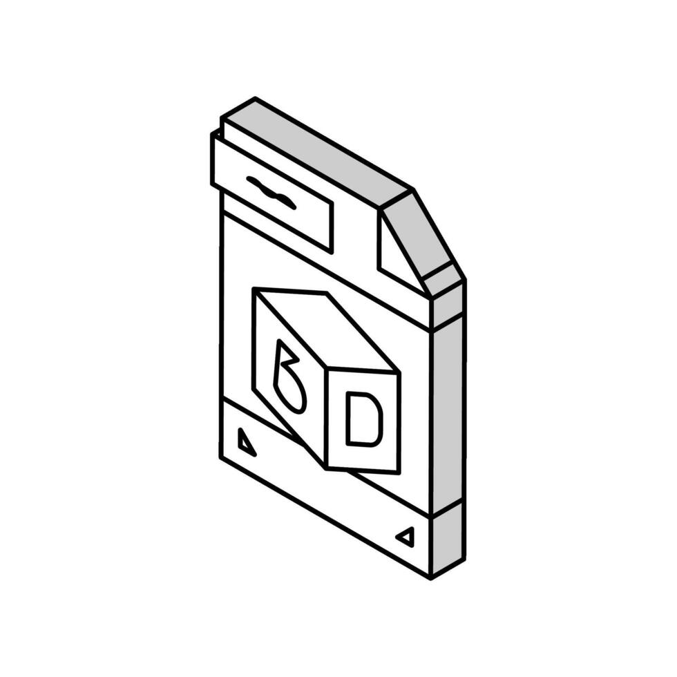 stl 3d Datei isometrisch Symbol Vektor Illustration