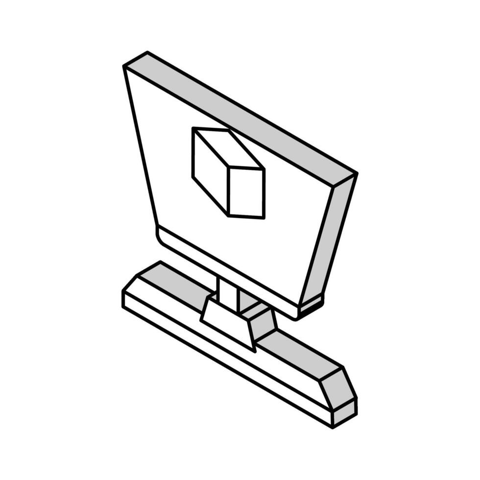 3d Hologramm isometrisch Symbol Vektor Illustration