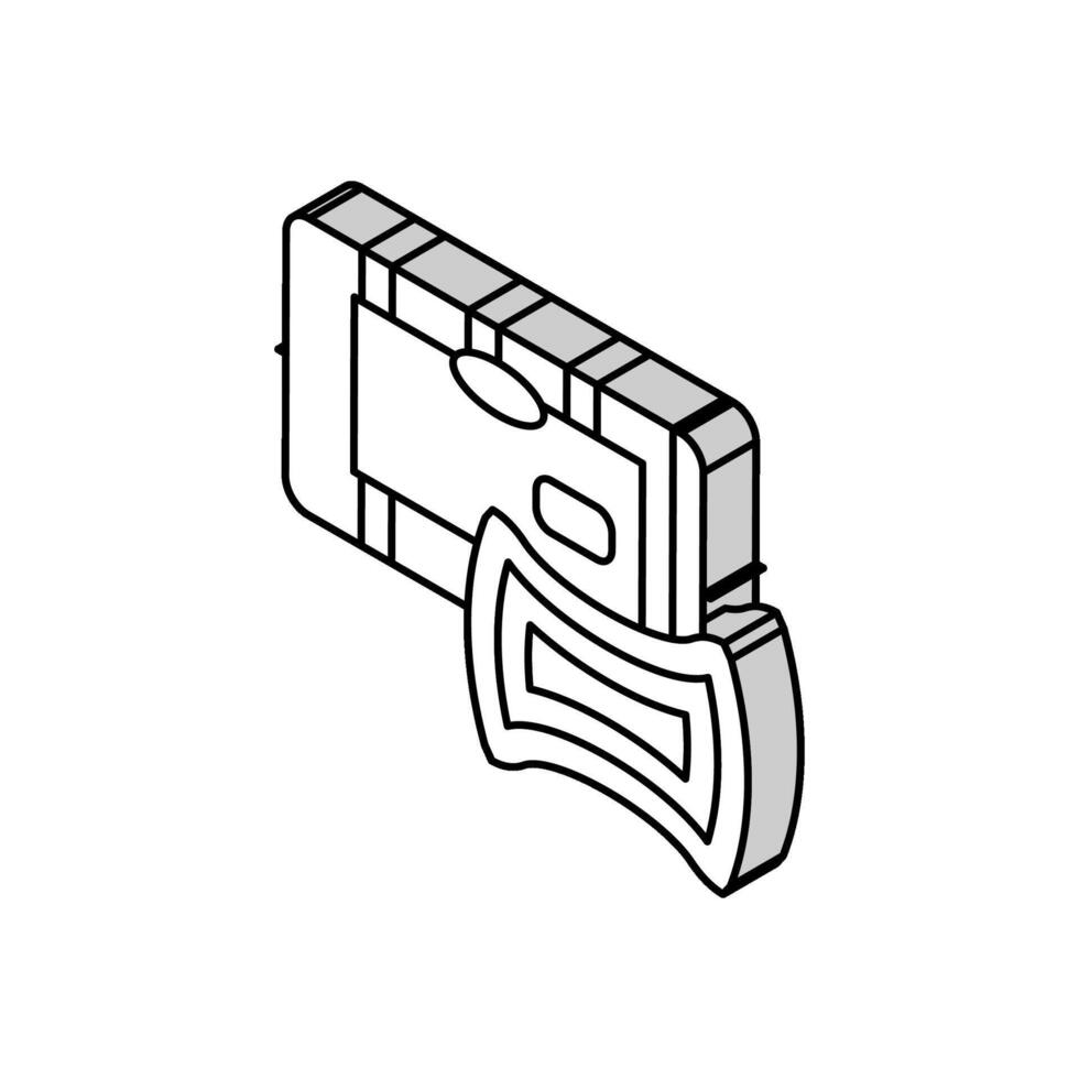 Schwamm waschen Zubehörteil isometrisch Symbol Vektor Illustration