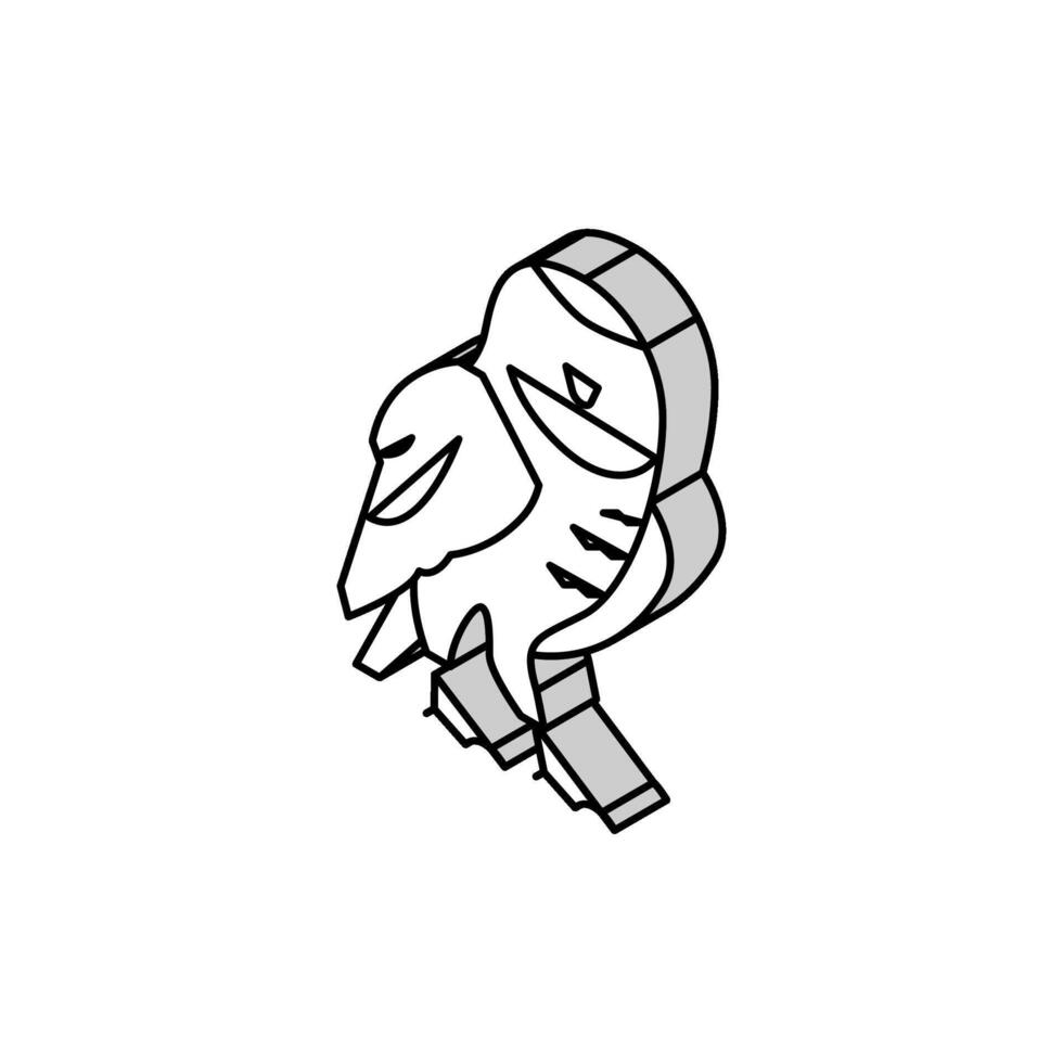 Uggla vild fågel isometrisk ikon vektor illustration