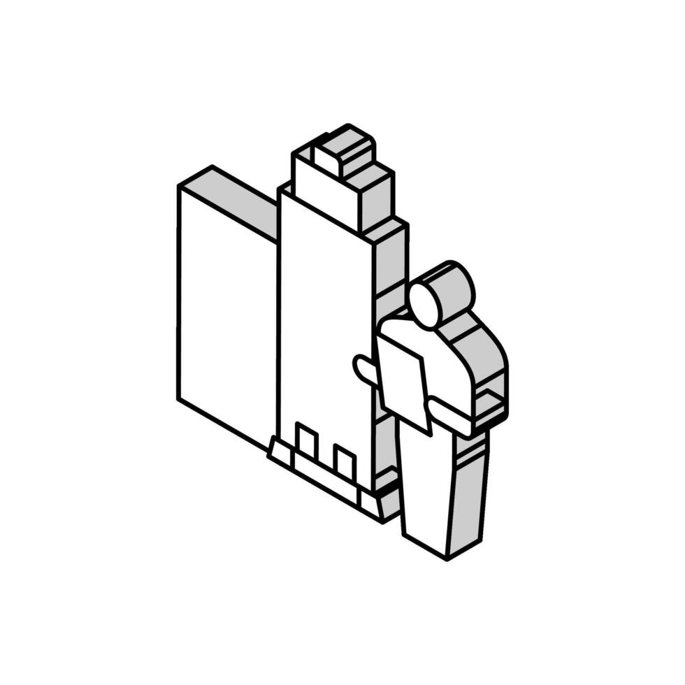 nybörjare antagning isometrisk ikon vektor illustration